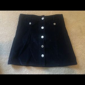 Corduroy button up skirt
